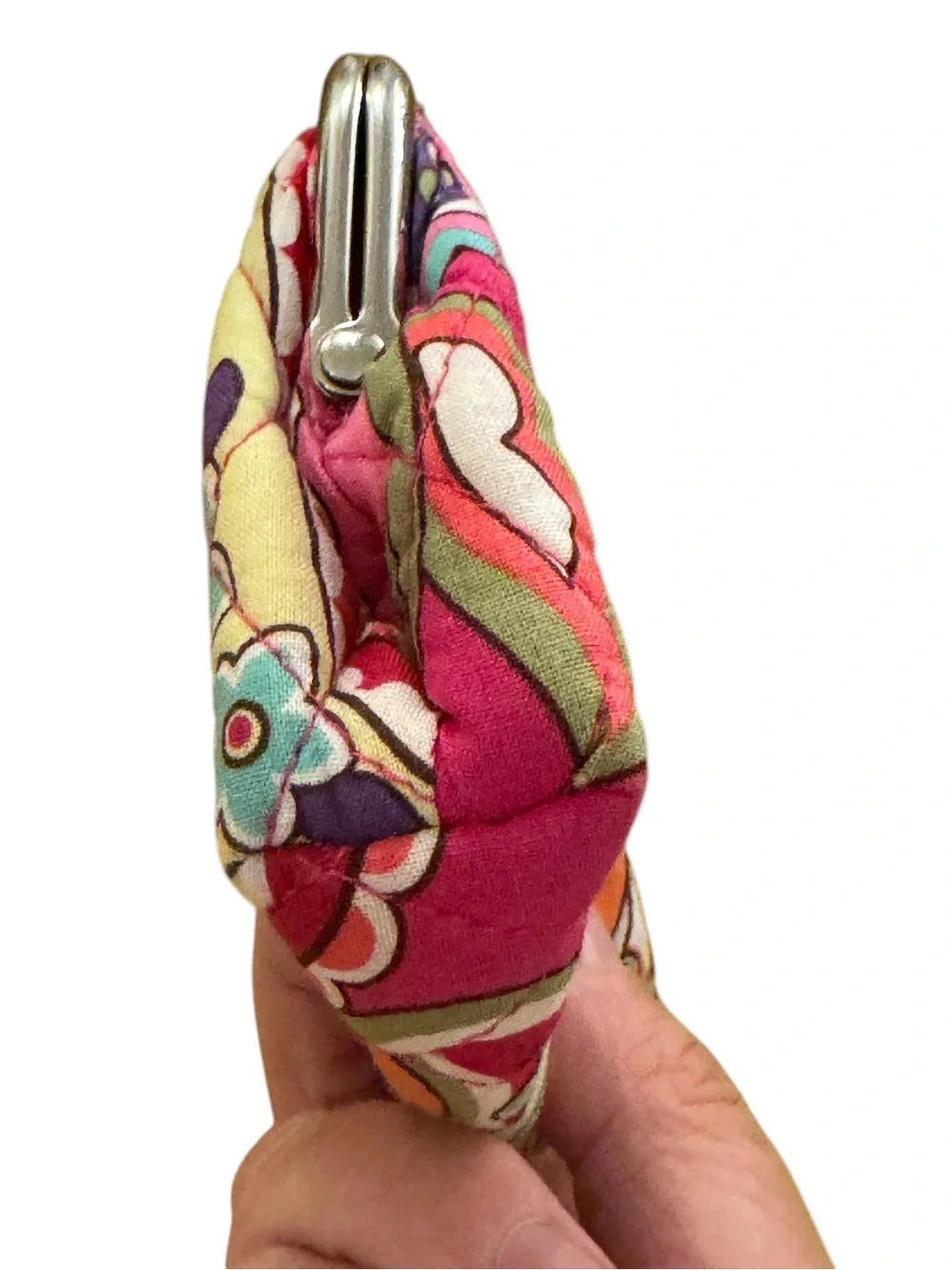 Vera Bradley Kisslock Coin Pouch in Pink Swirls Pattern RETIRED